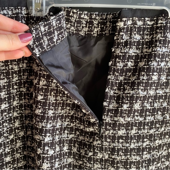 NWT Talbots Black and White Classic Tweed Pencil Skirt Size 12P - Picture 6 of 9